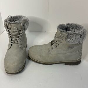 Lugz Ladies Suede Convoy Fur Cuffed Hiking Boots